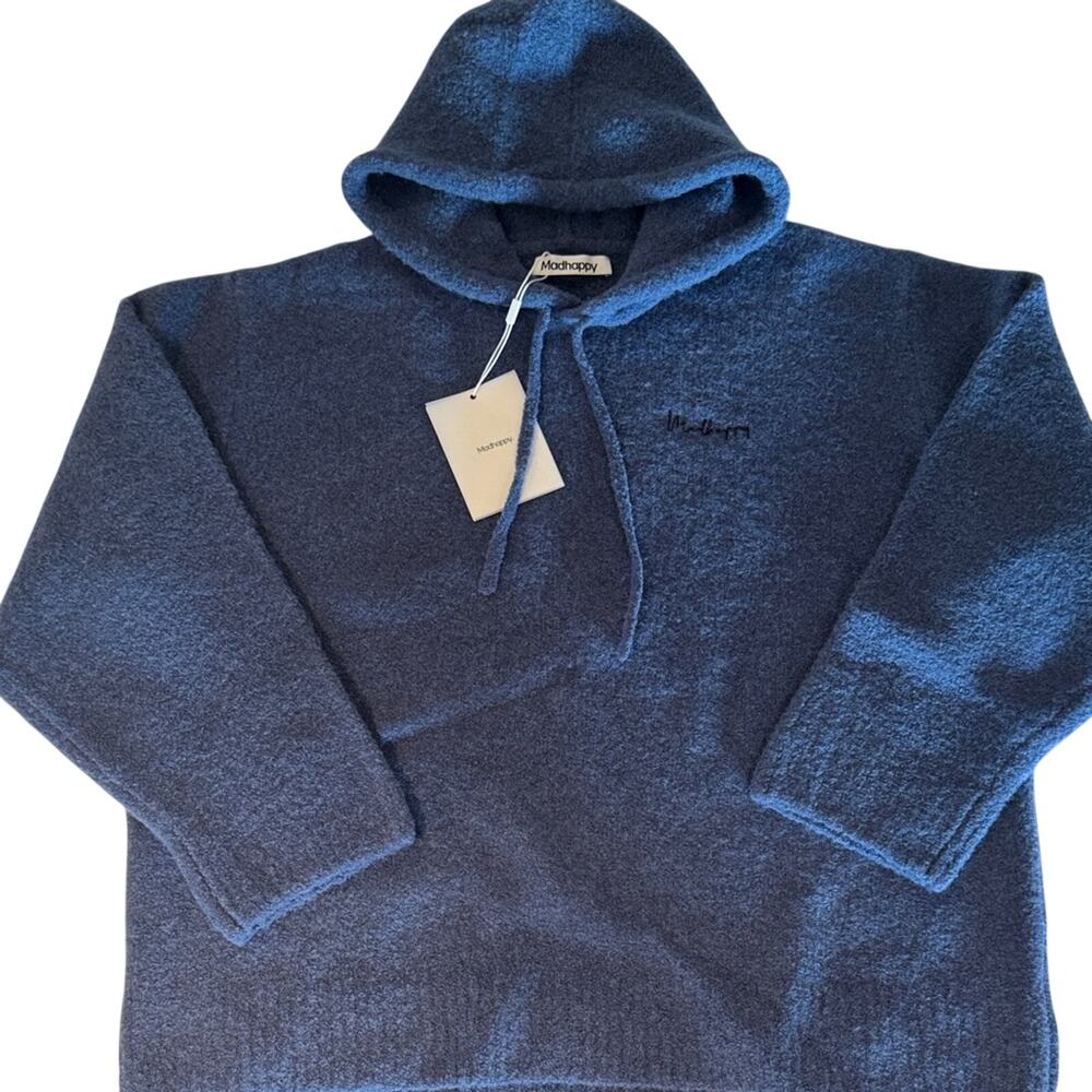 Madhappy Bouclé Hoodie Neptune Blue XL Spring 2024 NWOT - Picture 3 of 4